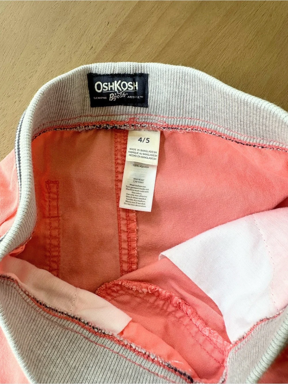 OshKosh B’gosh Boys Coral Pull-On Shorts, Size 4/5